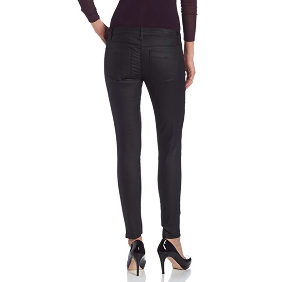 Leather Coated Black Skinny Motto Jeans - Picture 2 of 3